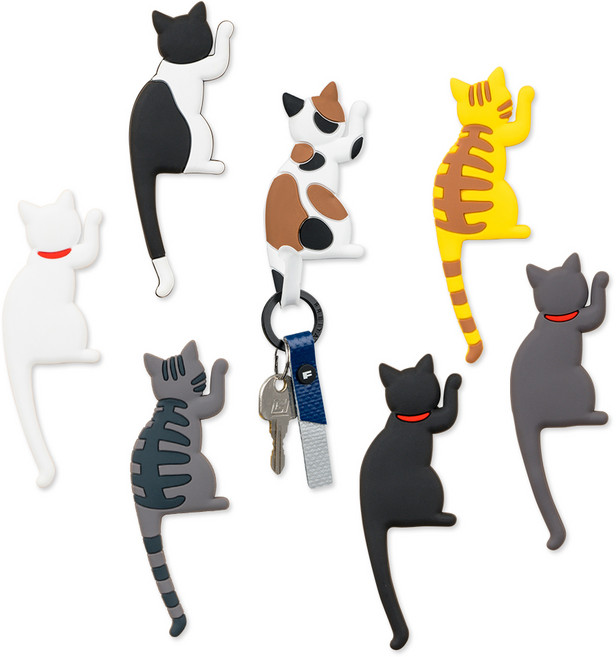 더백퍼센트 냥냥펀치 자석형 멀티 후크 7종 세트, 혼합색상, 1세트