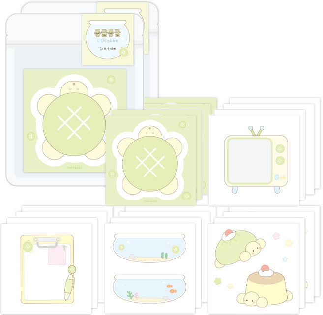 대시앤도트 동글동글 데코 모조지 스티커팩, 03 올 때 메론빵, 2개