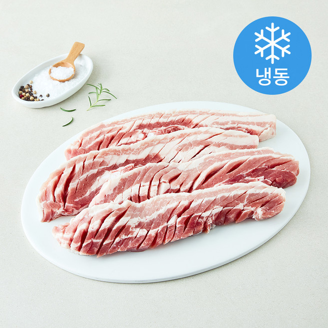 칼집 넣은 두툼한 암퇘지 삼겹살 (냉동), 1개, 1kg