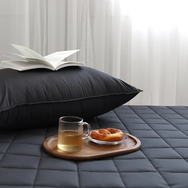 스누즈 모먼트 워싱마이크로 밴딩 침대패드, 모던블랙 - 쿠팡