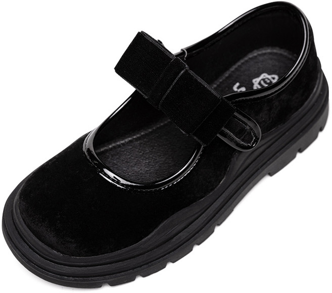 LA STELLA 女童瑪麗安蝴蝶結瑪麗珍皮鞋