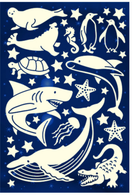 환타스틱스 야광별 스티커 밤바다고래 NS-60, 5세트, 혼합색상