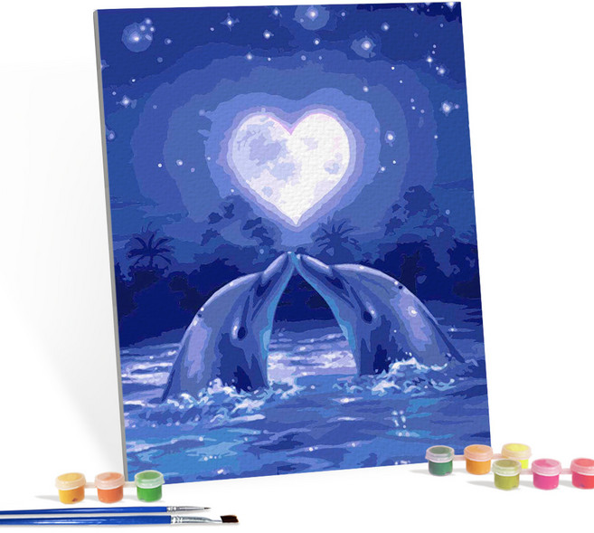 아이러브페인팅 DIY 명화그리기 4050, 러브문 돌핀, 1개