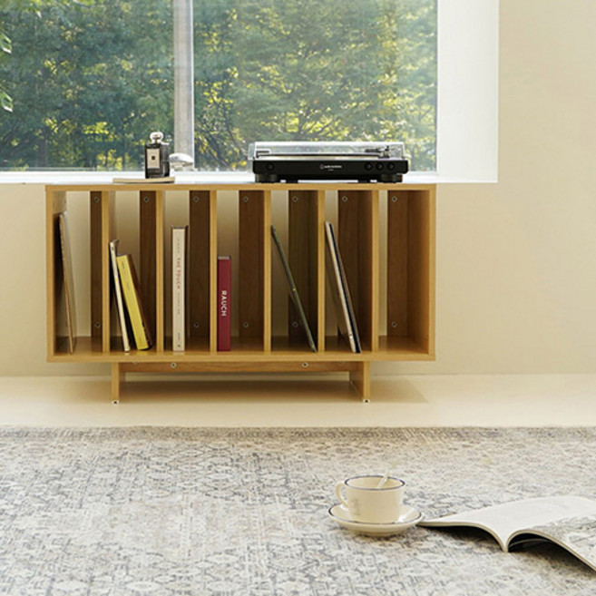 마루이 레코드 매거진렉 선반 LP 수납장 방문설치, 우드, 1단