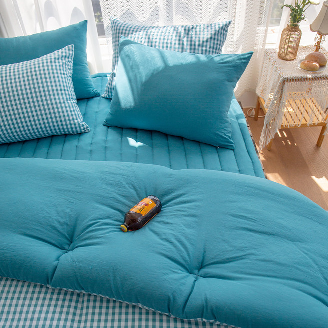 그래이불 부드러운 깅엄체크 먼지없는 솔리드 침구