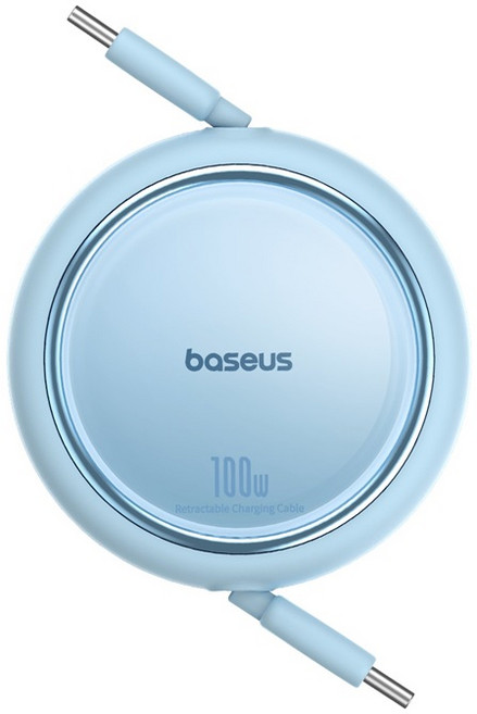 베이스어스 Free2Draw 최신형 C타입 초고속 릴케이블 100W, 1m, 캘럭시 블루, 1개