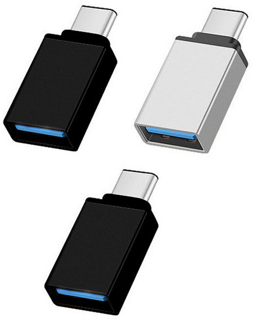 스토리링크 USB3.0 A to C OTG 메탈젠더 블랙 2p + 실버 세트, 블랙, 실버, 1개