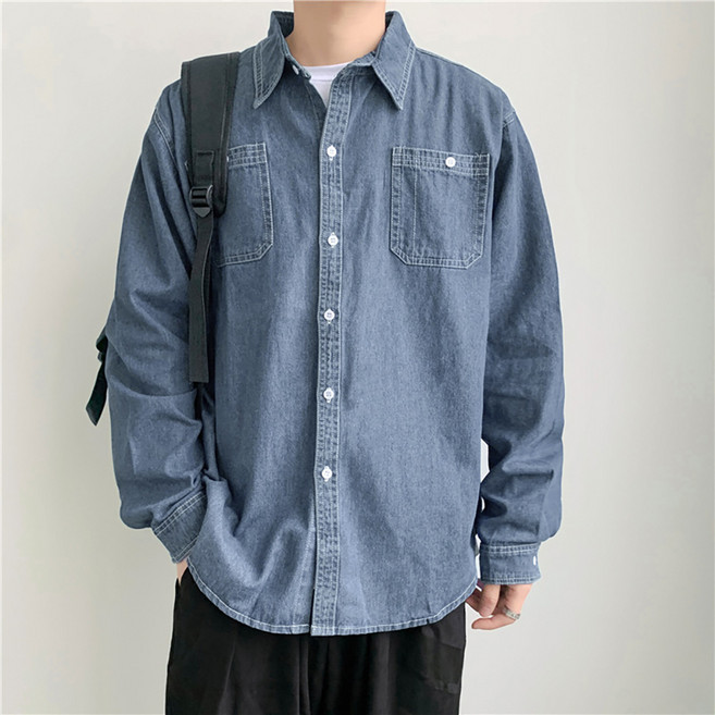 男士 DM 簡約極簡牛仔襯衫