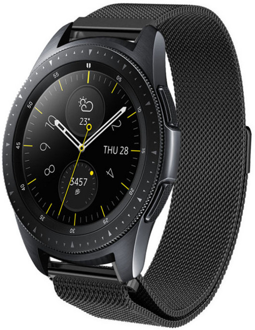 뷰티플라이프 갤럭시 워치 메탈 메쉬 스트랩밴드 22mm, 블랙