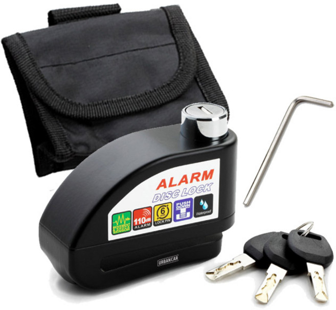 어반카 오토바이 도난방지 경보기, 블랙, 1개