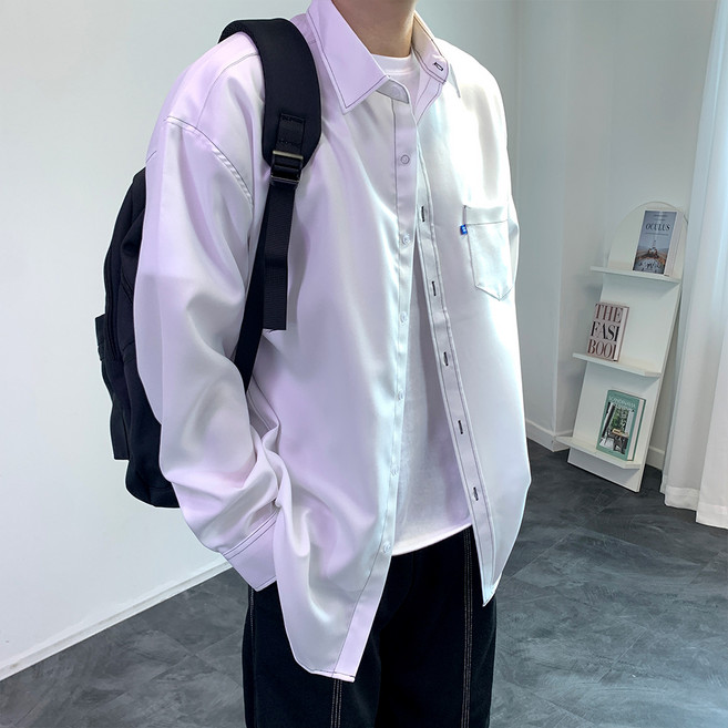 콘피아르 남성용 링클프리 오버핏 스티치 긴팔 셔츠 TC8304