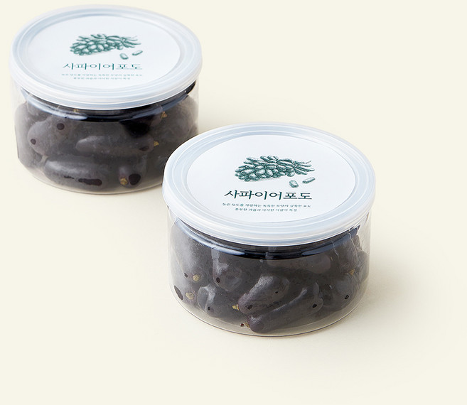 바로먹는 사파이어포도, 200g, 2개