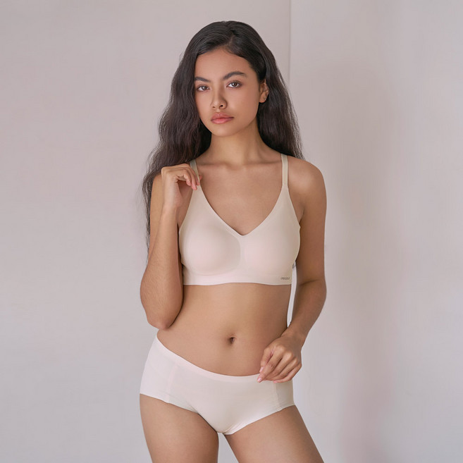 크로커다일 소프트핏 쉘론 V넥 후크형 브라팬티 세트