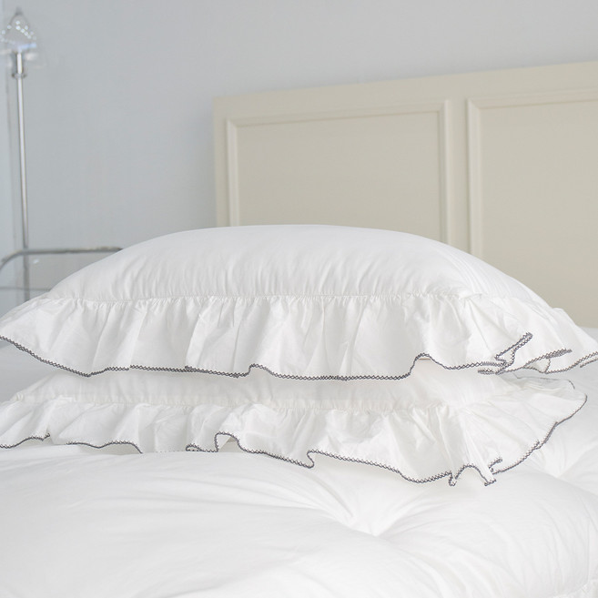 그래이불 순수 오가닉 알러지케어 코튼 프릴 베개커버