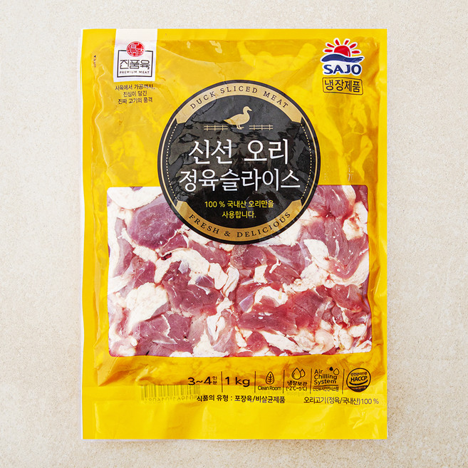 사조원 오리 정육슬라이스, 1kg, 1개