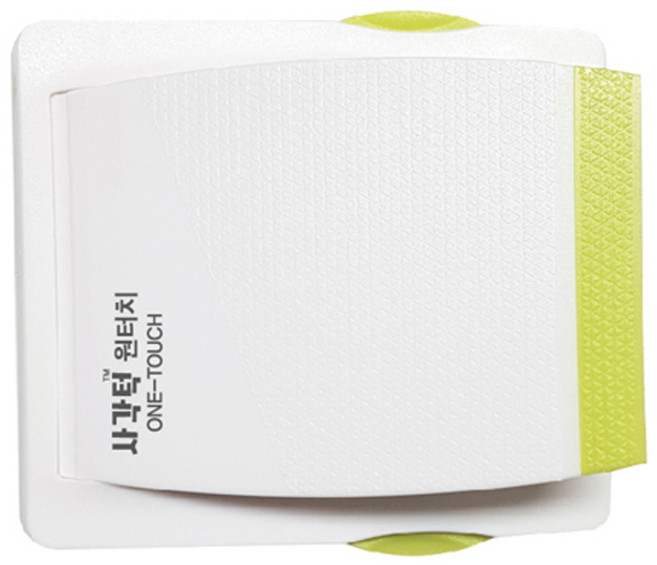 사각턱 원터치 슬라이딩 도어잠금장치, 그린, 1개