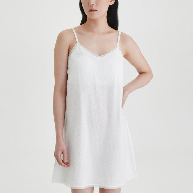 JAJU 女款棉質人造絲細肩帶連身裙