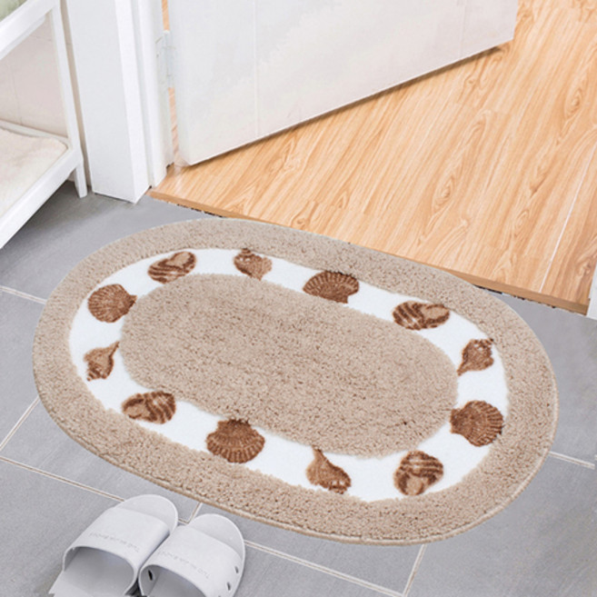 홈플로우 조개 라인 모던 심플 발매트, 브라운