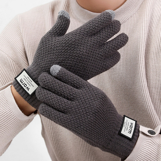 위더스욕실용품 포근데이 방한 니트 스마트폰 터치 장갑 양손착용 세트