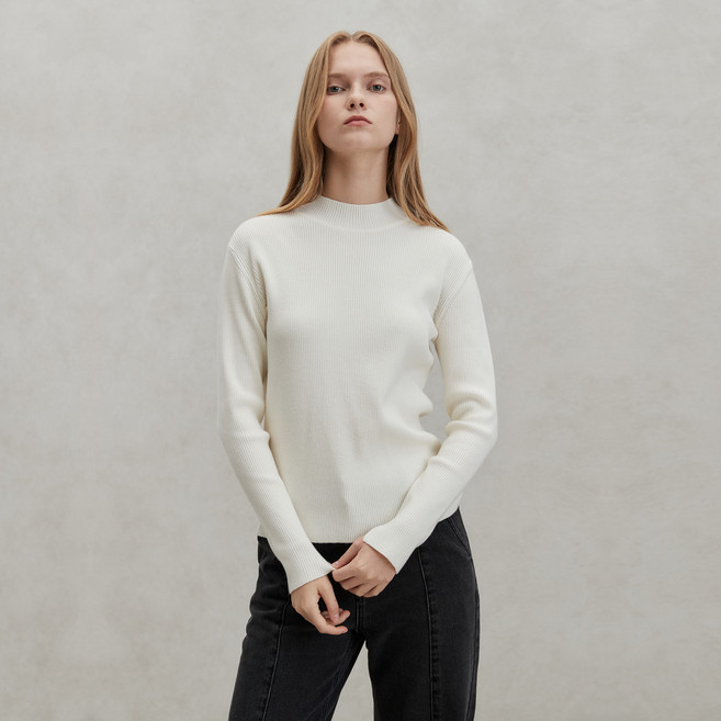 마인드브릿지 여성용 두굿 하프넥 골지니트 MXKT7221