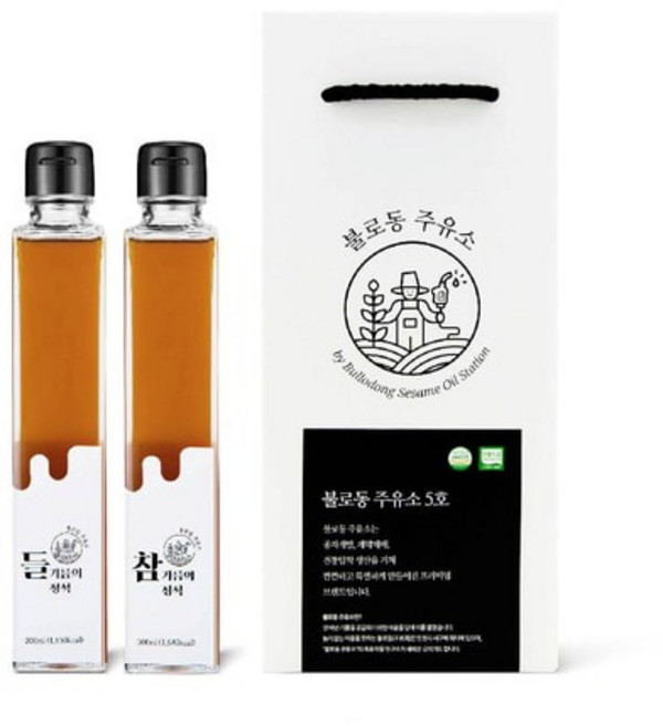 불로동주유소 참기름 들기름 5호 선물세트, 1세트
