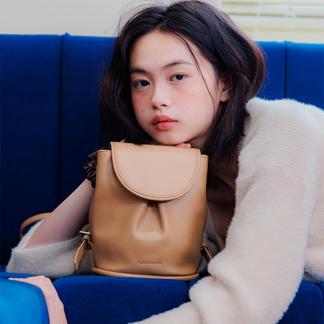 ALICE MARTHA 女用藕紫色後揹包, 米色