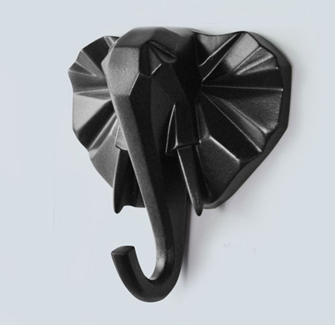 리씨상점 북유럽 동물머리 인테리어징식 후크 14, 블랙, 1개