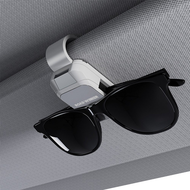 로드위너 차량용 선바이저 썬글라스 클립 홀더, 화이트, 1개