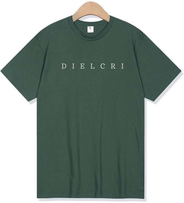 디엘크리 남여공용 빅사이즈 오리지널 타이핑 로고 라운드 반팔 티셔츠