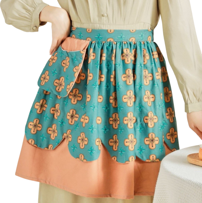 바른리빙 로랑 카페 주방 허리 앞치마, 그린, 1개