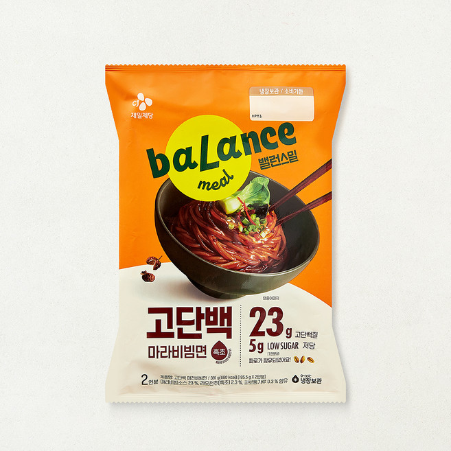 밸런스밀 고단백 저당 마라비빔면 2인용, 391g, 1개