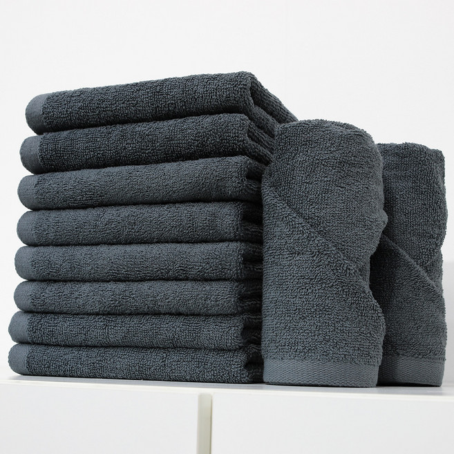 프롬코튼 업소용 미용타올 90g 면사, 진녹색, 10개