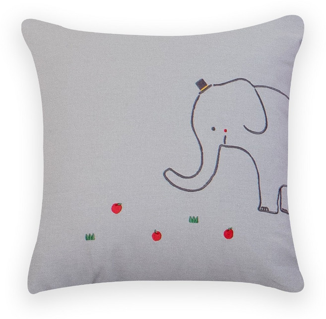 룸플러스 컬러풀 리틀엘리 린넨 쿠션, 미스티그레이