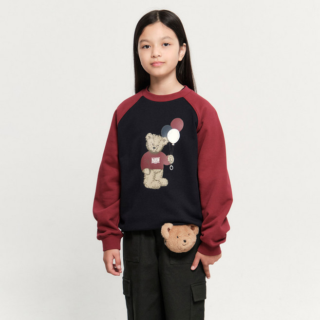MaritheFrancoisGirbaud 兒童款 BALLOON DOODLE BEAR 拉格蘭大學T恤