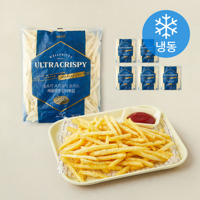 웰프리츠/Wellfrites 울트라 크리스피 코티드 레귤러컷 (냉동), 2kg, 6개