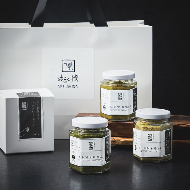 남도애꽃 나물 페스토 150g x 3종 세트, 450g, 1세트