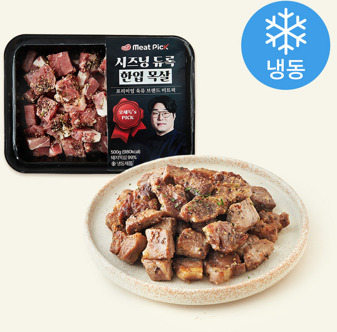 미트픽 오세득의 듀록 시즈닝 한입 목살 (냉동), 1개, 500g