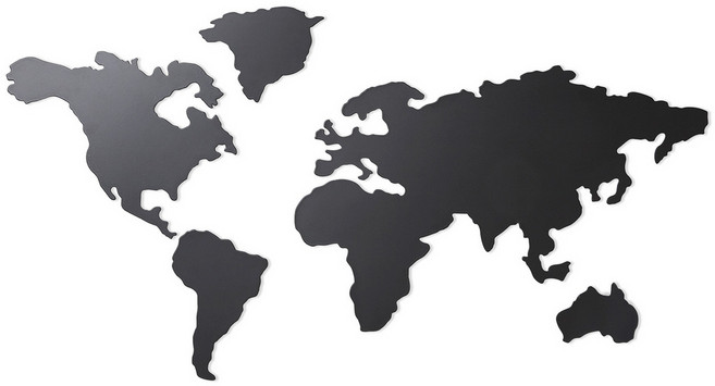 UMBRA Mappit壁掛世界地圖牆貼 牆面裝飾 旅遊回憶牆布置, 黑色