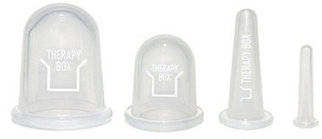 페이스 앤 바디 마사지컵 4종 세트, 화이트, 1세트