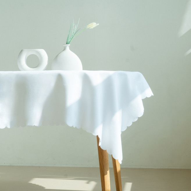 쉐리엘 깔끔한 구김방지 테이블보, 화이트, 소(160 x 180 cm), 1개