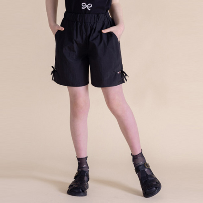 아이러브제이 여아용 냉감 통기성 큐비 트임 화섬 4부 팬츠