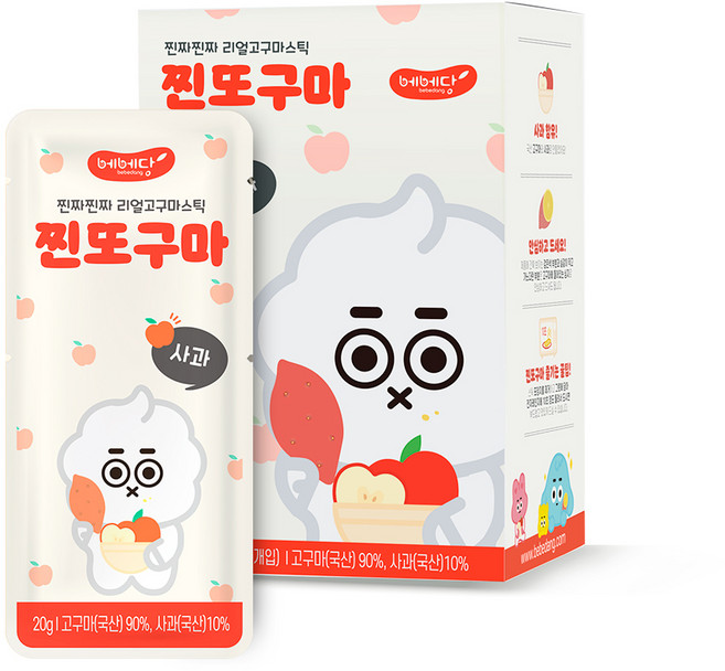 베베당 찐또구마 쿠키 20g, 사과, 10개
