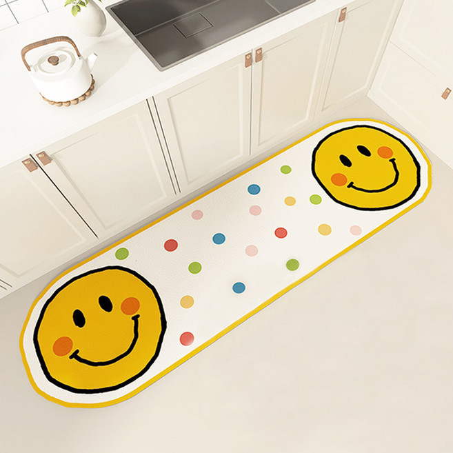 바른리빙 PVC 주방 발매트, 스마일, 1개
