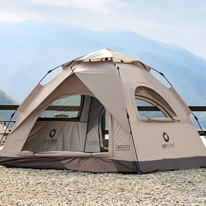 로티캠프 컴포트 원터치 텐트, 탄, 4인용