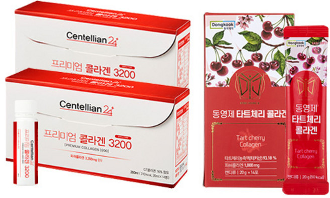 동국제약 센텔리안24 프리미엄 콜라겐 3200 280ml x 2p + 타트체리 콜라겐 280g 세트, 1세트