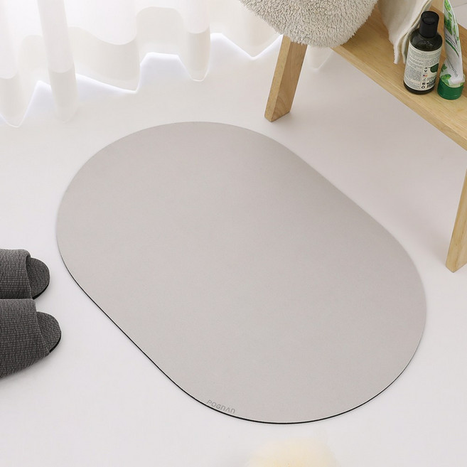 포그난 4세대 빨아쓰는 규조토 발매트 욕실용, 화이트그레이