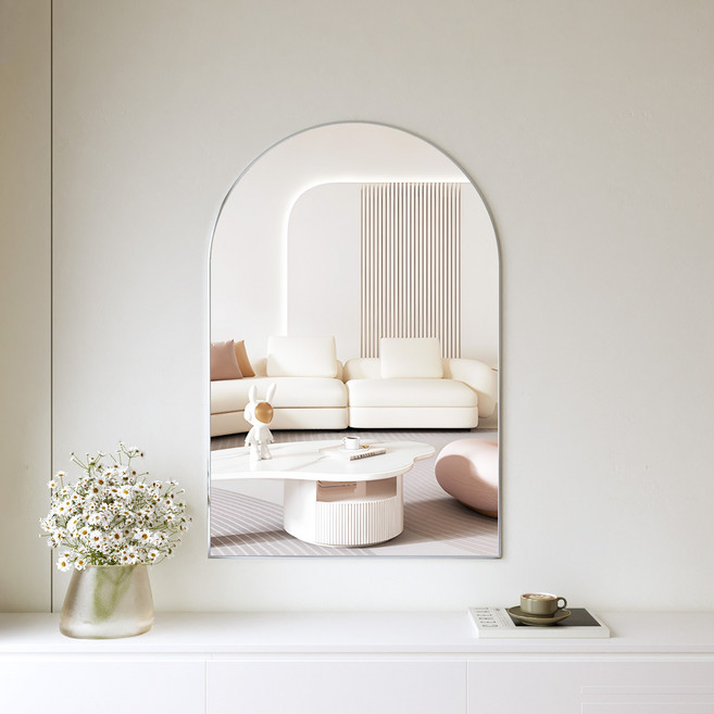 뷰티피크 벽거울 아치형 400 x 600 mm, 실버