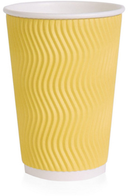 칼라컵 3중 단열 웨이브 종이컵 옐로우 480ml x 250p, 1개