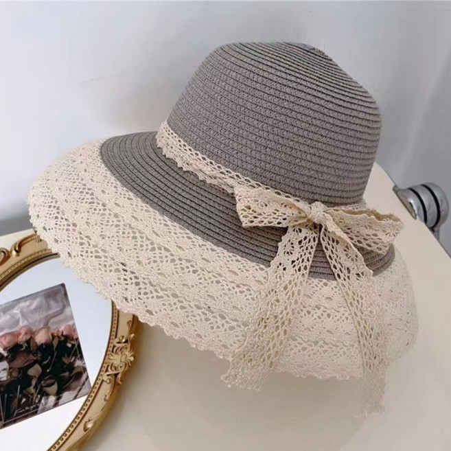 선빛 여성용 애니 레이스 물놀이 바다 밀짚모자