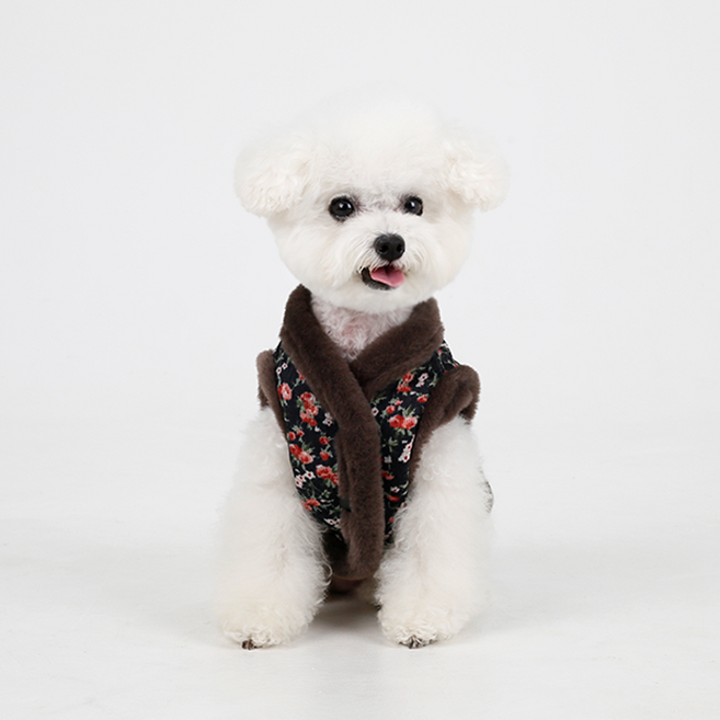 에이미러브즈펫 반려동물 할매 조끼점퍼, 블랙, 1개